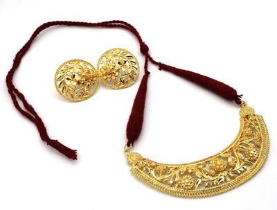 Upala Copper Gold-plated Gold Jewellery Set(Pack of 1)
