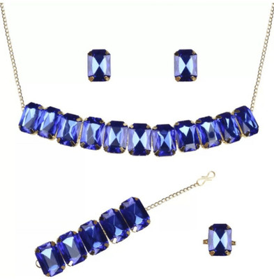 SKG Fashion Store Alloy Blue Jewellery Set(Pack of 1)