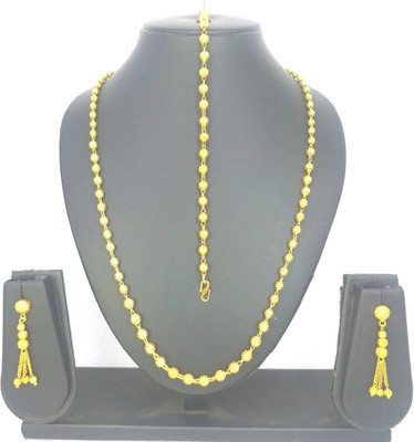 NINAMAAYRA Brass Gold-plated Gold Jewellery Set(Pack of 1)