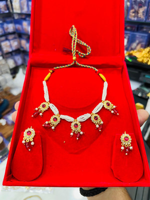 MK Gallery Brass Gold-plated Gold Jewellery Set(Pack of 3)