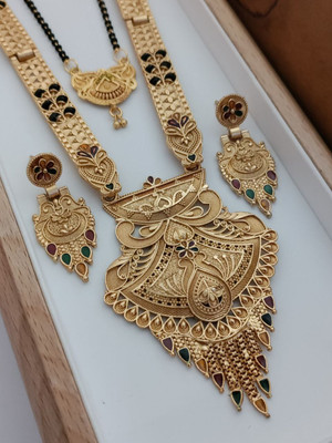 Bhagavati creation Brass Gold-plated Gold Jewellery Set(Pack of 1)