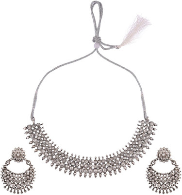 Efulgenz Alloy White Jewellery Set(Pack of 1)