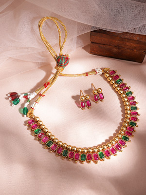 RUBANS Brass Gold-plated Gold Jewellery Set(Pack of 1)