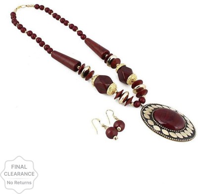 Dev Fashion Copper Titanium Maroon, Gold Jewellery Set(Pack of 1)