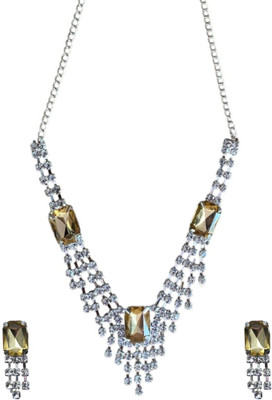 ACCESSHER Brass Yellow Jewellery Set(Pack of 1)