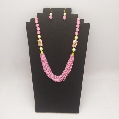 HIBAA Alloy Pink Jewellery Set(Pack of 1)