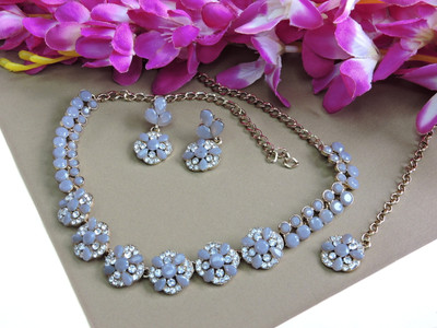 VATSALYA creation Alloy Gold-plated Grey Jewellery Set(Pack of 1)