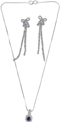 SRK Fashions Alloy Blue, Silver Jewellery Set(Pack of 1)