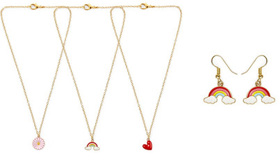 EnlightenMani Alloy Gold-plated Multicolor Jewellery Set(Pack of 4)