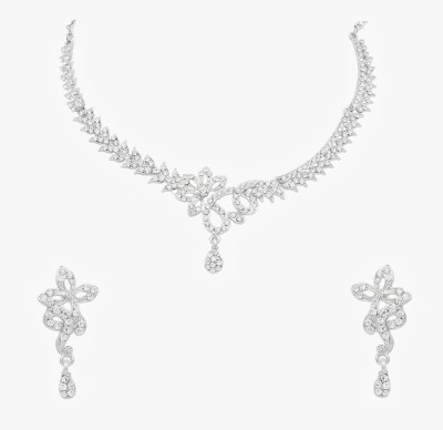 Rukma Alloy Sterling Silver White Jewellery Set(Pack of 1)