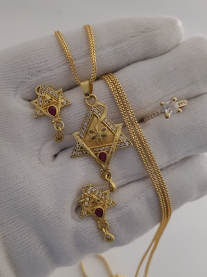 Yuktira Collection Brass Gold-plated Gold Jewellery Set(Pack of 1)
