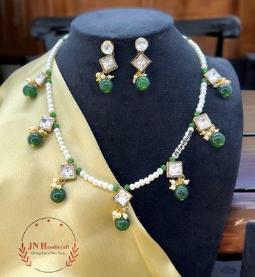 JN Handicraft Alloy Copper Green Jewellery Set(Pack of 1)