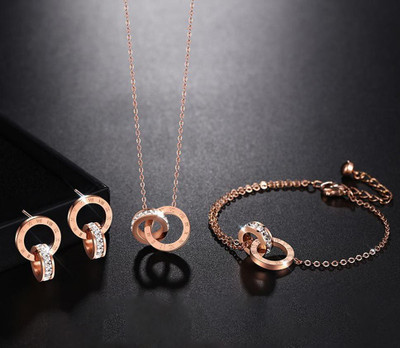 MYKI Stainless Steel Gold-plated Rose Gold Jewellery Set(Pack of 1)