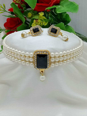 MAHADEV Alloy Gold-plated Black Jewellery Set(Pack of 2)