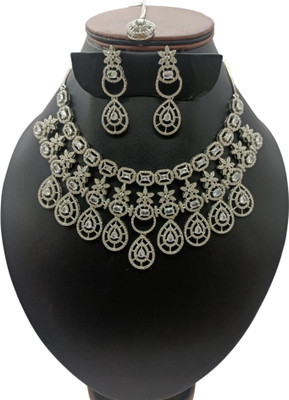 JAVERIA JEWELLRY CREATION Metal White Jewellery Set(Pack of 1)