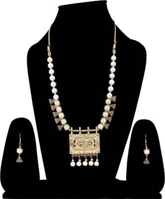 DEGHLAM Alloy Gold-plated White Jewellery Set(Pack of 3)