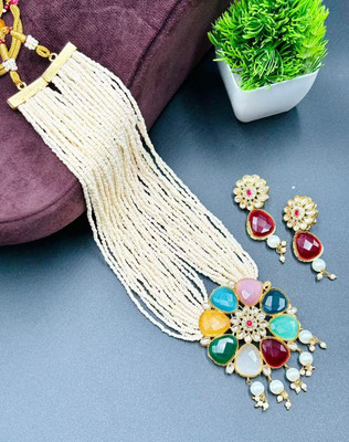SatnamCreation Alloy Gold-plated Multicolor Jewellery Set(Pack of 1)