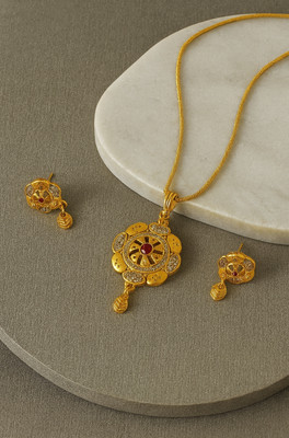 Laxmi Enterprises Alloy Gold-plated Gold Jewellery Set(Pack of 4)
