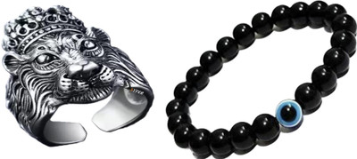 Neerajyoti Metal Silver, Purple, White, Blue, Black Jewellery Set(Pack of 2)