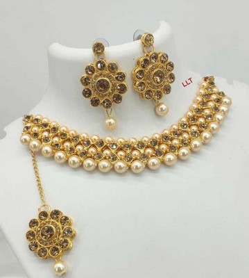 abdur raheem jewellers Alloy Gold, Beige Jewellery Set(Pack of 1)