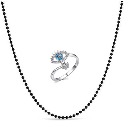 Vipunj Alloy, Stainless Steel Titanium, Sterling Silver Silver, Black Jewellery Set(Pack of 2)