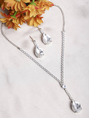 Opus Gems Alloy Silver White Jewellery Set(Pack of 1)