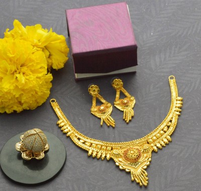 AAKASHTRADERSRK Copper Gold-plated Gold Jewellery Set(Pack of 1)