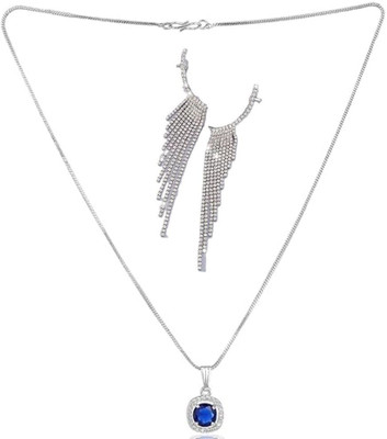 SRK Fashions Alloy Blue, Silver Jewellery Set(Pack of 1)