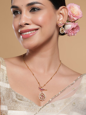 RUBANS Brass Gold-plated Gold Jewellery Set(Pack of 2)