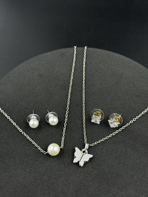 BOGHRA SALES Silver, Copper, Alloy Silver, Gold-plated Silver, White Jewellery Set(Pack of 1)