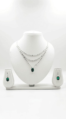 ORUKA Copper Silver Green Jewellery Set(Pack of 1)