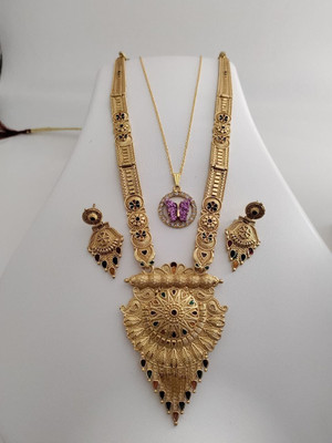 SUGHOSH Brass Gold-plated Gold Jewellery Set(Pack of 1)