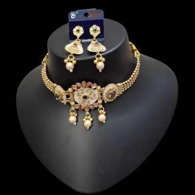 Krishna Creation Alloy Gold-plated Gold Jewellery Set(Pack of 1)