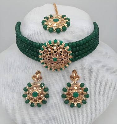 Mystory Alloy Green Jewellery Set(Pack of 1)