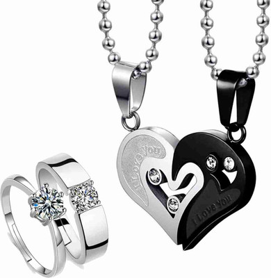 REVERSEA Stainless Steel Silver Silver, Black Jewellery Set(Pack of 1)