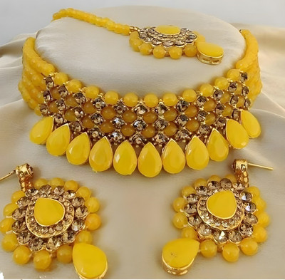 JMBW INTERNATIONAL Alloy Yellow Jewellery Set(Pack of 3)