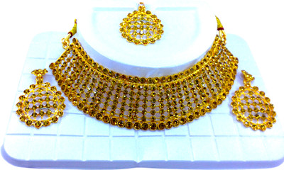 Grotrendz Alloy Gold-plated Yellow Jewellery Set(Pack of 3)