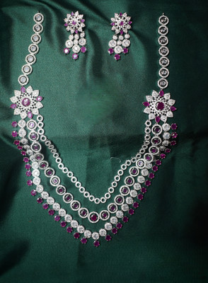 gvg Alloy Rhodium Pink Jewellery Set(Pack of 2)