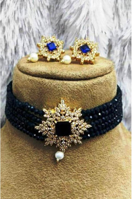 GOLDEIGHTEEN Brass Gold-plated Blue Jewellery Set(Pack of 1)