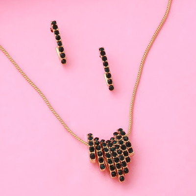 Estele Alloy Gold-plated Green Jewellery Set(Pack of 3)