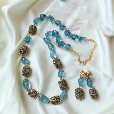 Sivori Alloy Gold-plated Blue Jewellery Set(Pack of 2)