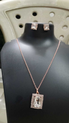 Jenil Fashoin Hub Alloy Copper Rose Gold Jewellery Set(Pack of 1)