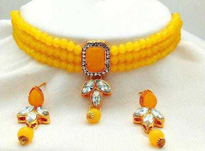 AR jewell Alloy Gold-plated Yellow Jewellery Set(Pack of 1)
