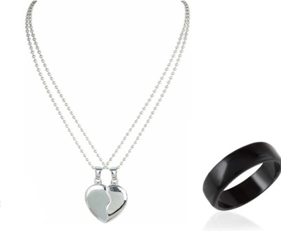 MAATRCHAAYA Alloy, Stainless Steel Titanium, Sterling Silver Silver, Black Jewellery Set(Pack of 2)