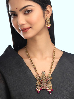 YELLOW CHIMES Brass Gold-plated Gold Jewellery Set(Pack of 1)