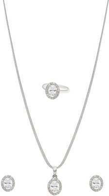 fabula Alloy Silver Silver, White Jewellery Set(Pack of 3)