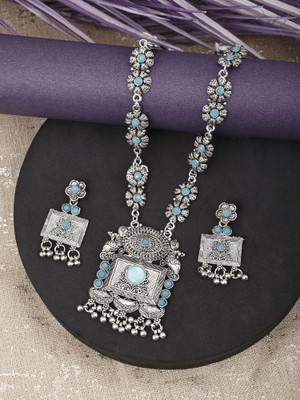 Foxy Trend Zinc Silver Blue Jewellery Set(Pack of 3)