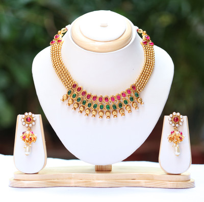 Ethnicking Alloy Gold-plated Multicolor Jewellery Set(Pack of 1)