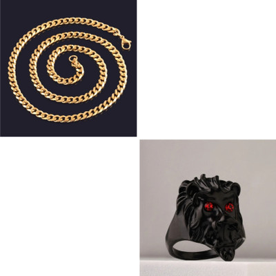 MAATRCHAAYA Stainless Steel Gold-plated, Titanium Gold, Black Jewellery Set(Pack of 2)