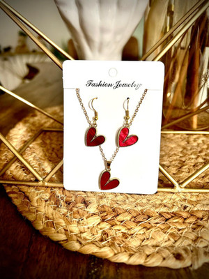 StarDazzle Stainless Steel Red Jewellery Set(Pack of 1)